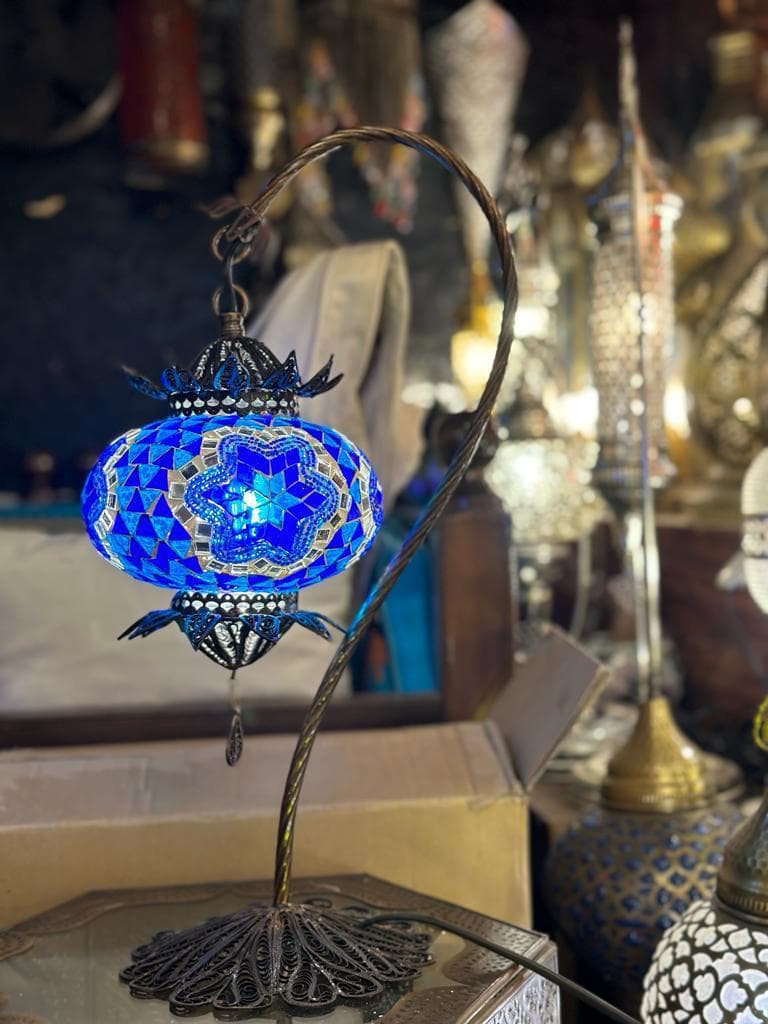 Şehrazat Telkari Mozaik Lamba - Gece Mavisi
