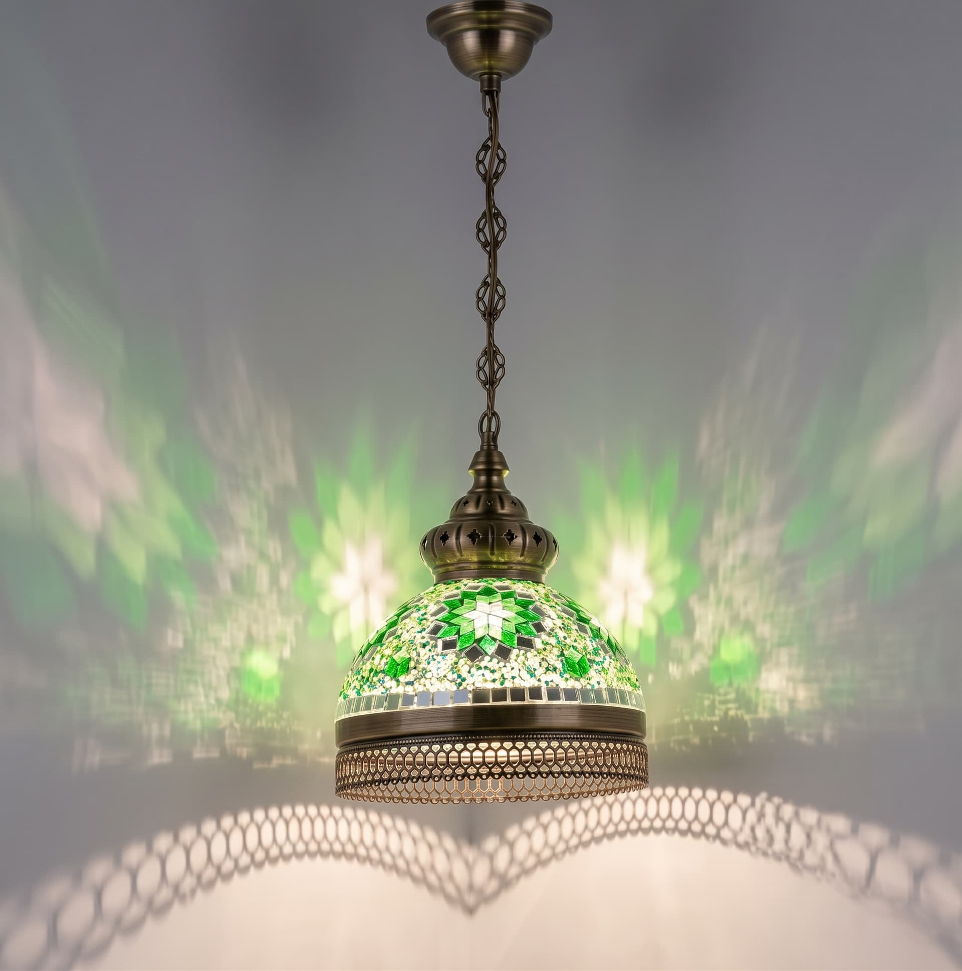 Water Drop Mosaic Pendant Lamp Green
