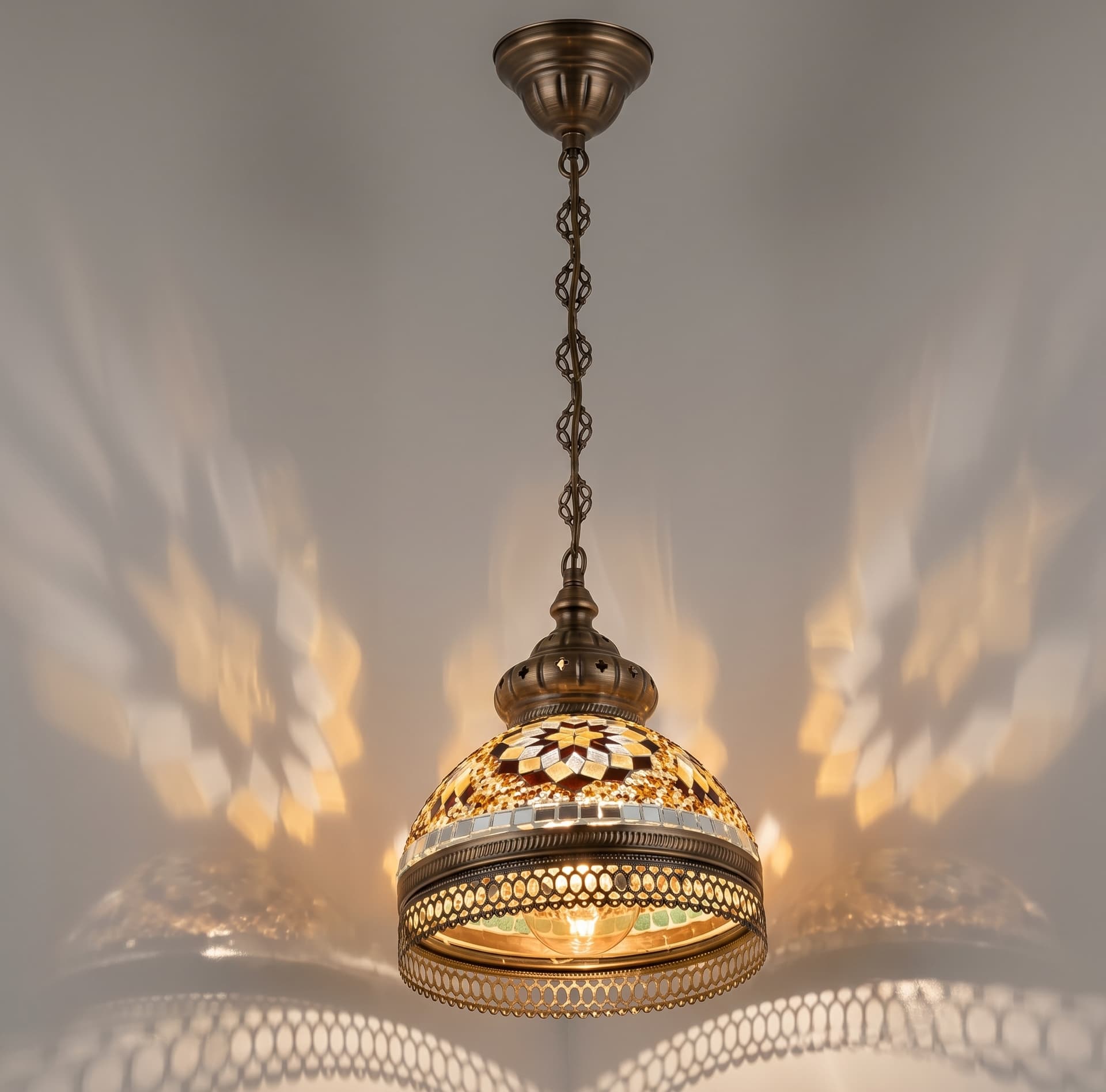 Water Drop Mosaic Pendant Lamp Gold